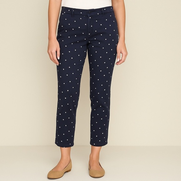 Tommy Hilfiger Pants Hampton Navy Blue Stars Print Stretch Slim Chino Medium 8 - Picture 1 of 15